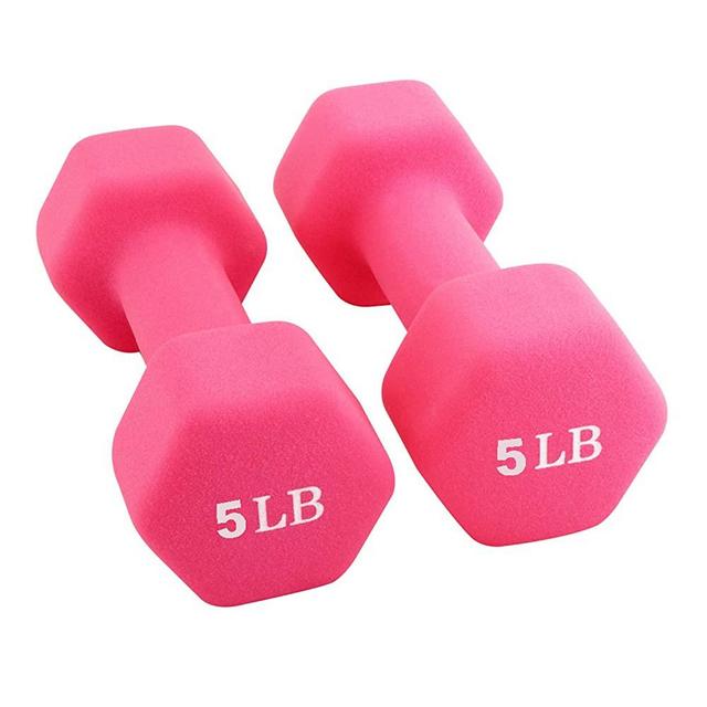 Portzon Set of 2 Neoprene Dumbbell Hand Weights, Anti-Slip, Anti-roll