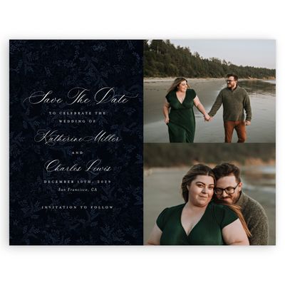 Dark Blue Wedding Digital Save the Date - Emma Multiphoto