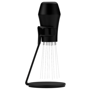 Normcore WDT Distribution Tool with Stand V3-9 Prong Needle Espresso Stirrer - 18 Needles 0.25mm / 0.3mm Thick Spring Wires - Weiss Distribution Technique - Anodized Aluminum Handle