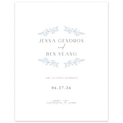 Dusty Blue Wedding Digital Save the Date - Phippsburg Portrait