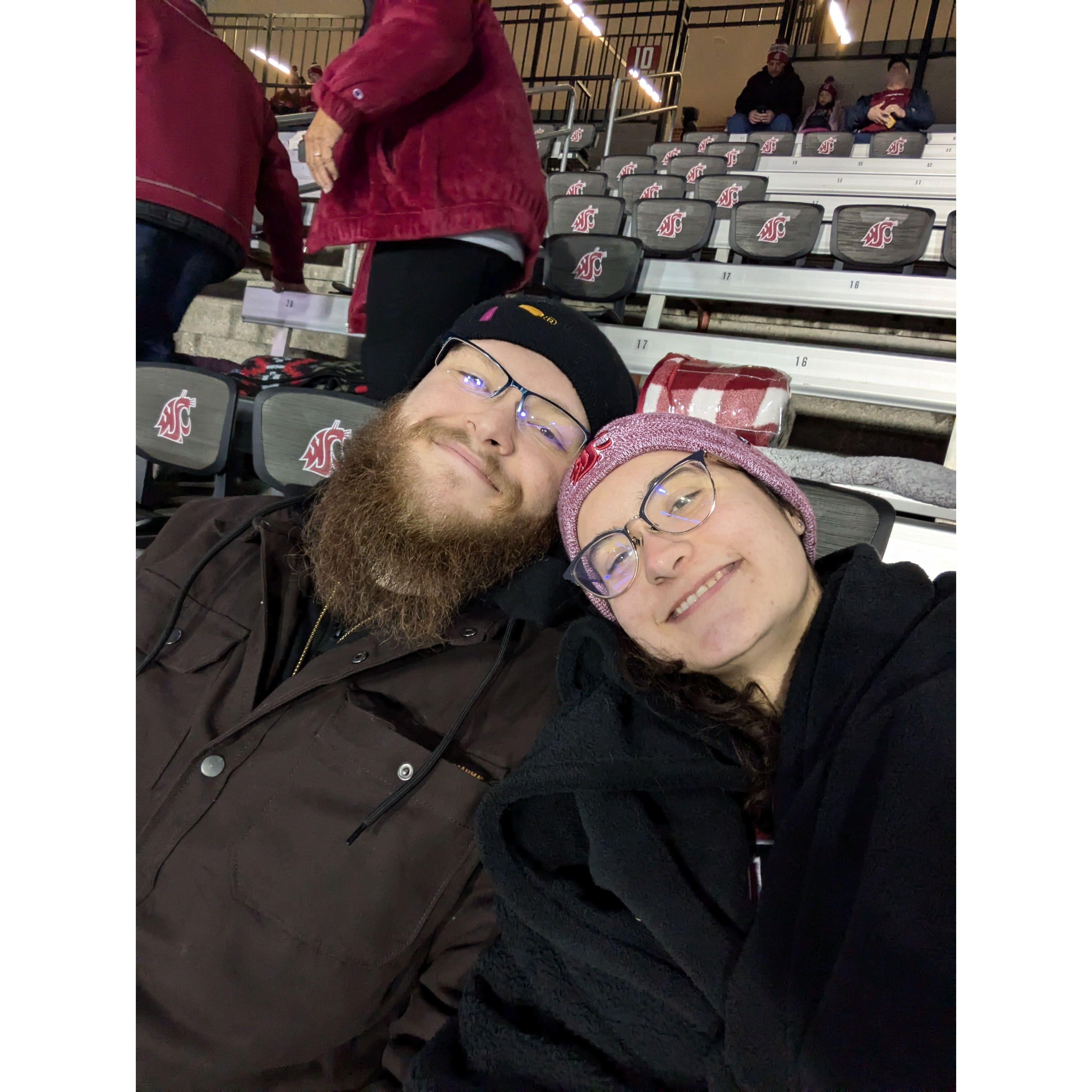 Evan's first in-person college football game