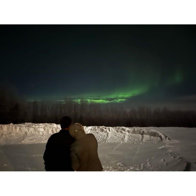 We went to Stephanie's hometown in Alaska, and Justin got to see his first Northern Lights