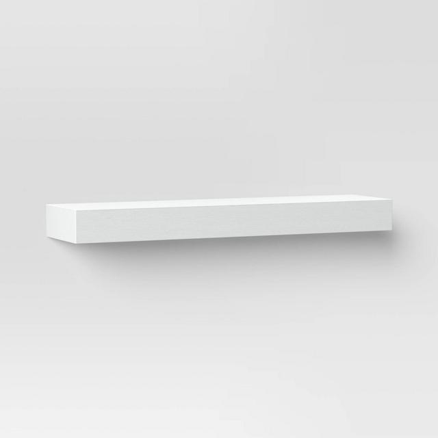 24" Floating Dark Wood Shelf White - Threshold™