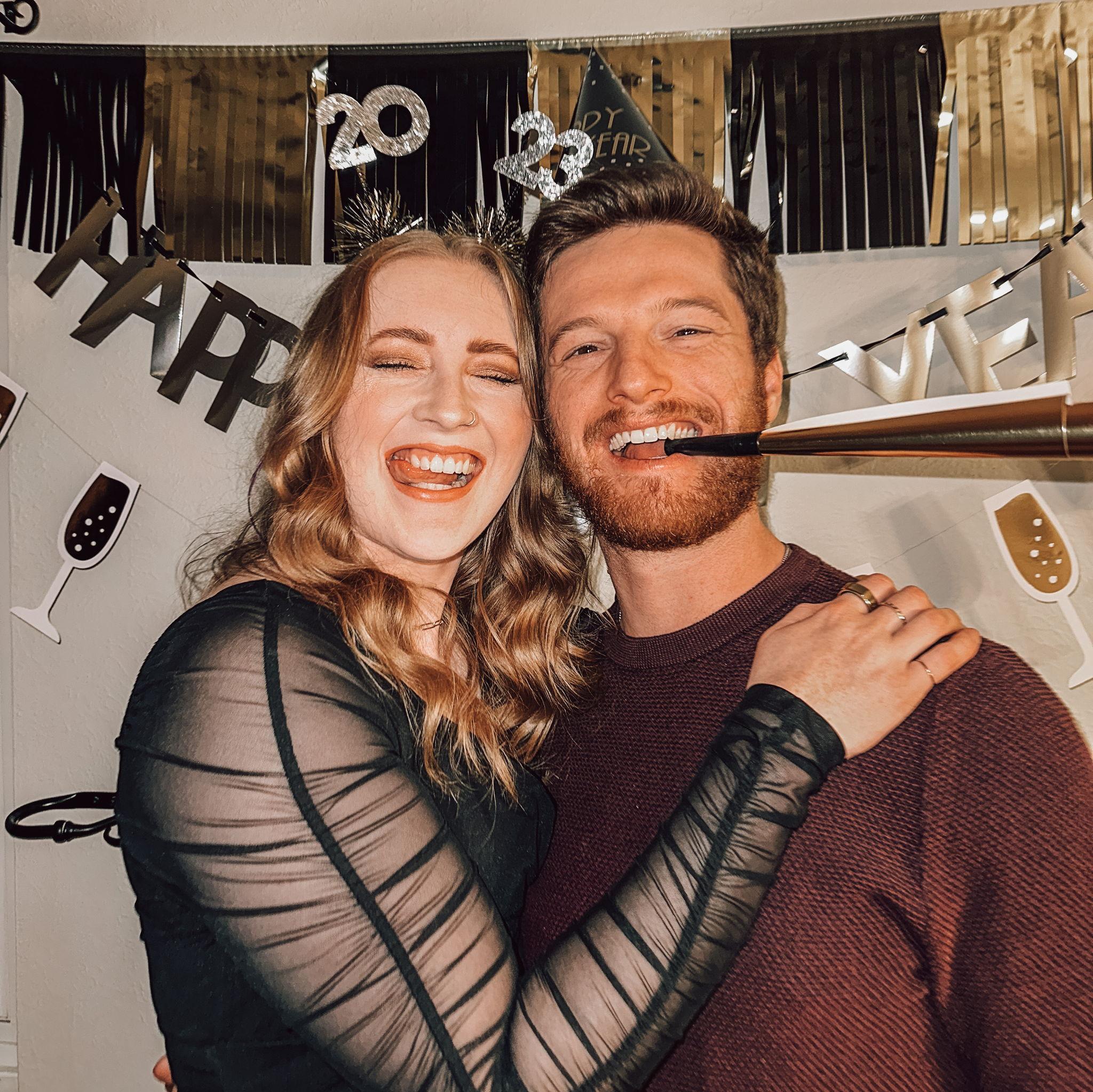 Our first New Year's together. Gab and Baylee threw a party at their house and rung in the new year by eating grapes under the table!
