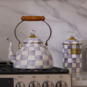 MacKenzie Childs | Lavender Tea Kettle & Matching Canister