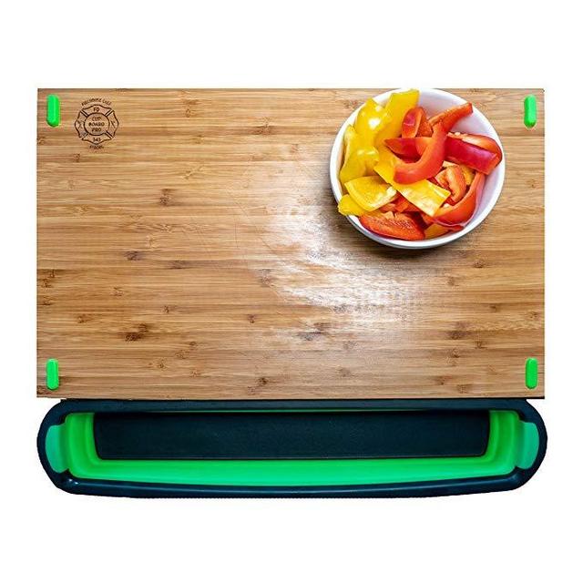 Cup Board Pro - Mess-Free Bamboo Cutting Board with Cup Tray (As Seen on Shark Tank)