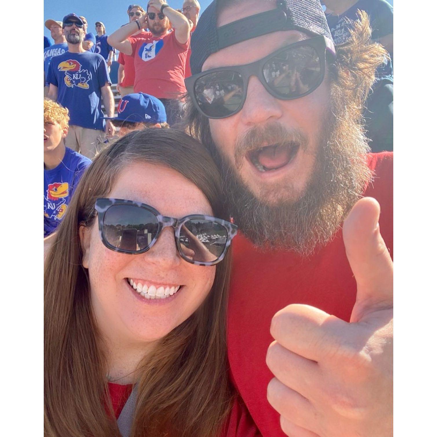 First KU football game together - KU vs Duke