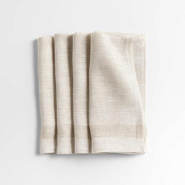 Conrad Dark Natural European Flax ®-Certified Linen Napkins, Set of 4