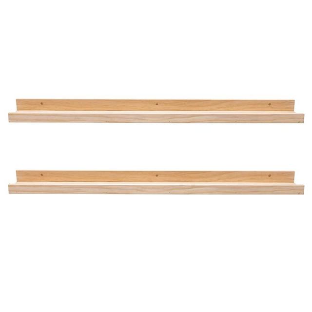 Denver Modern Wall Mount Floating Picture Shelves Long Narrow Photo Ledge - 24 Inch Set of 2 Mounting Hardware Included for bedrooms,Office,Living Room, Kitchen