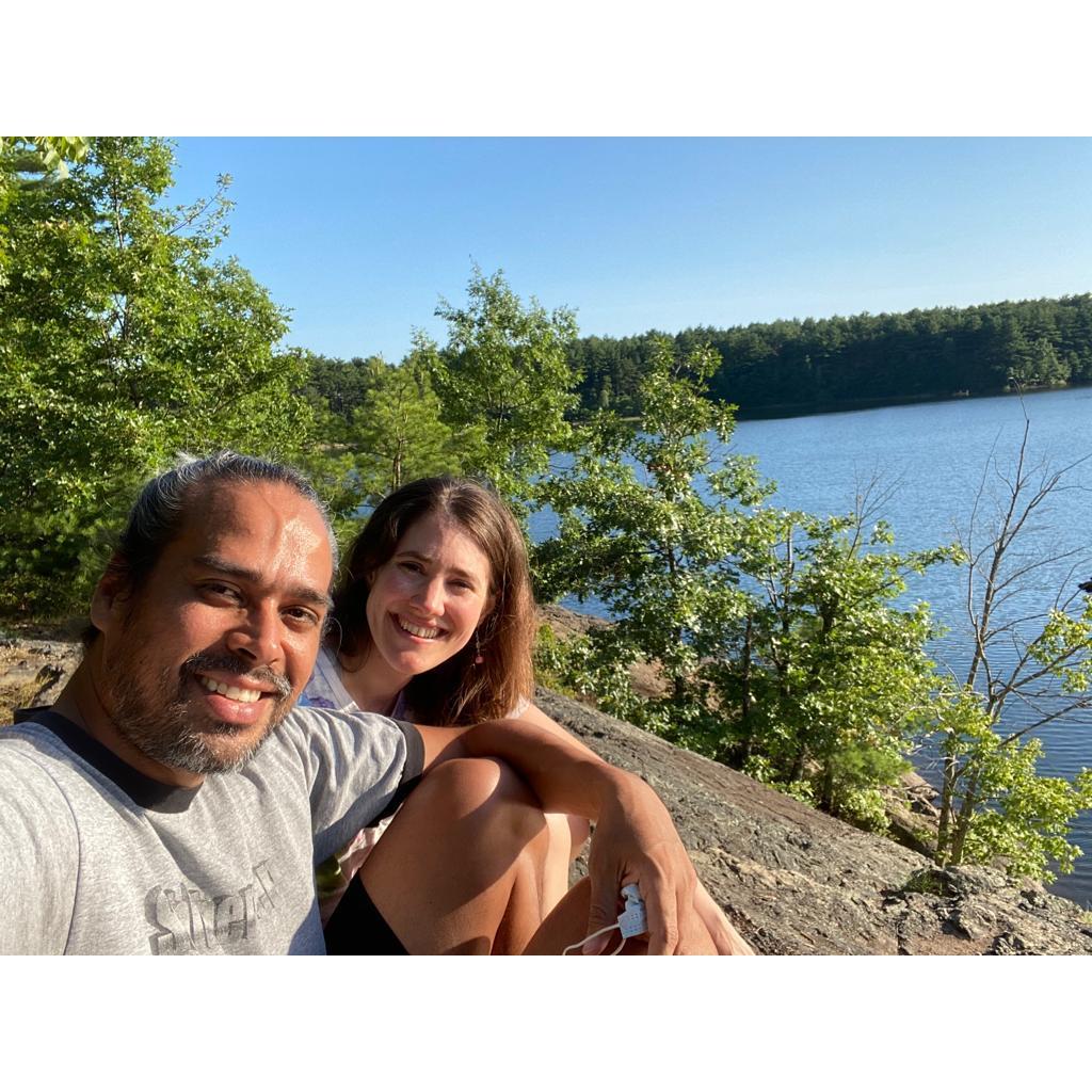 Enjoying the view at the Middlesex Fells in Winchester, MA