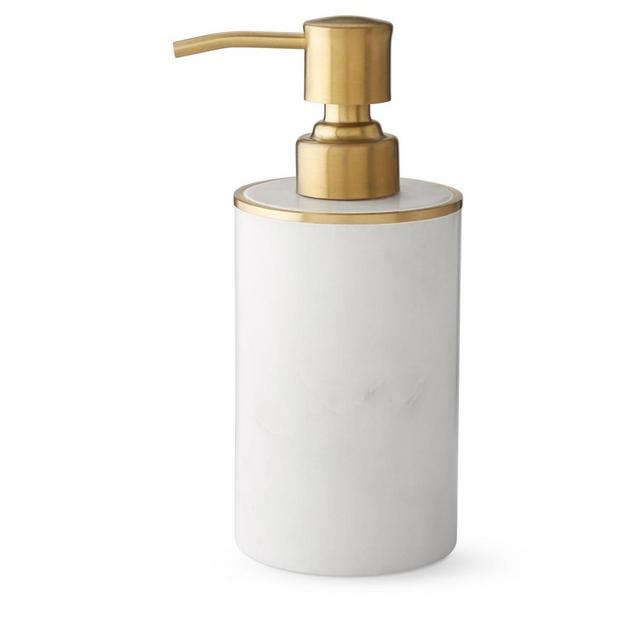 White Marble and Brass Bath Collection