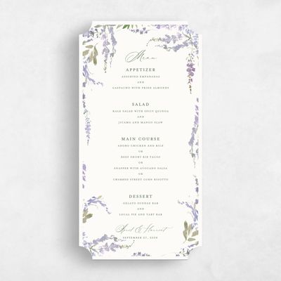 Purple Ticket Wedding Menu - Riga
