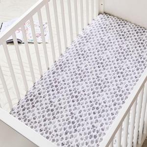 Organic Stamped Owl Crib Fitted Sheet