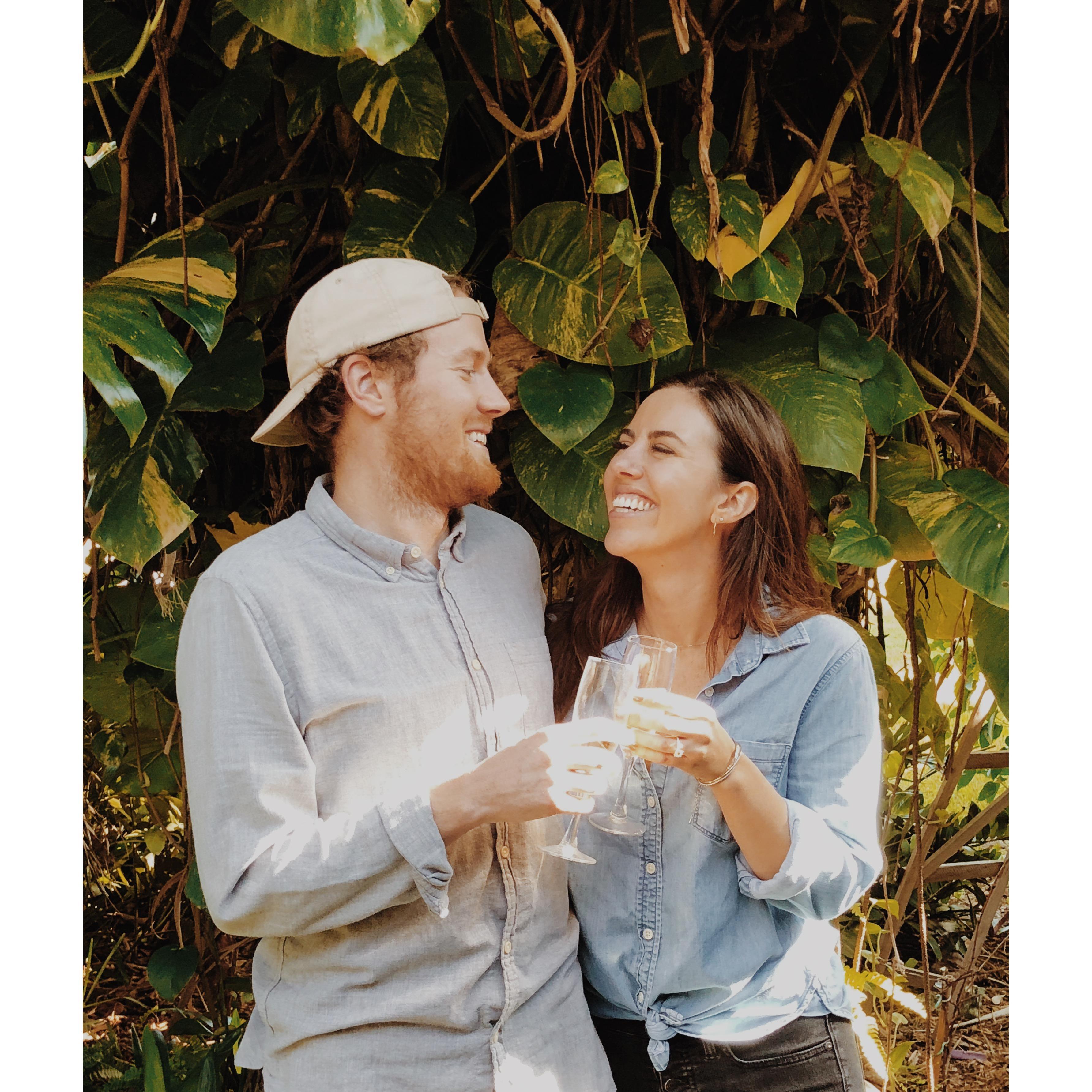 About an hour after Adam proposed. This moment was a blur!