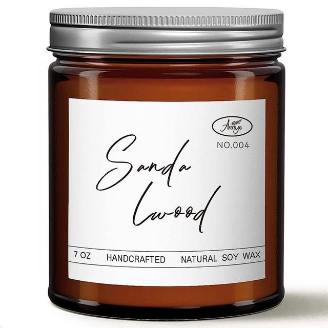 Sandalwood Strong Scented Candles, Organic Soy Candle for Home Scented, Hand-Poured Aromatherapy Candles, Gifts for Women|Men|Families|Friend|Colleague, as Birthday|Holiday|Relaxation Gifts (7oz)