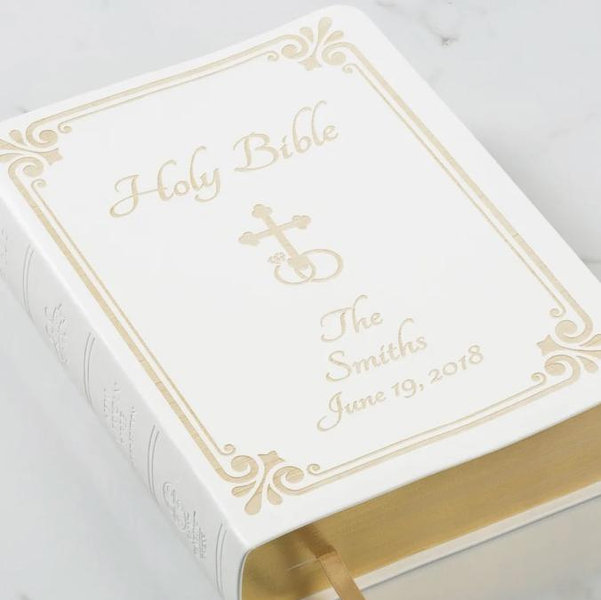 Personalized Holy Matrimony Wedding Rings & Cross Bible