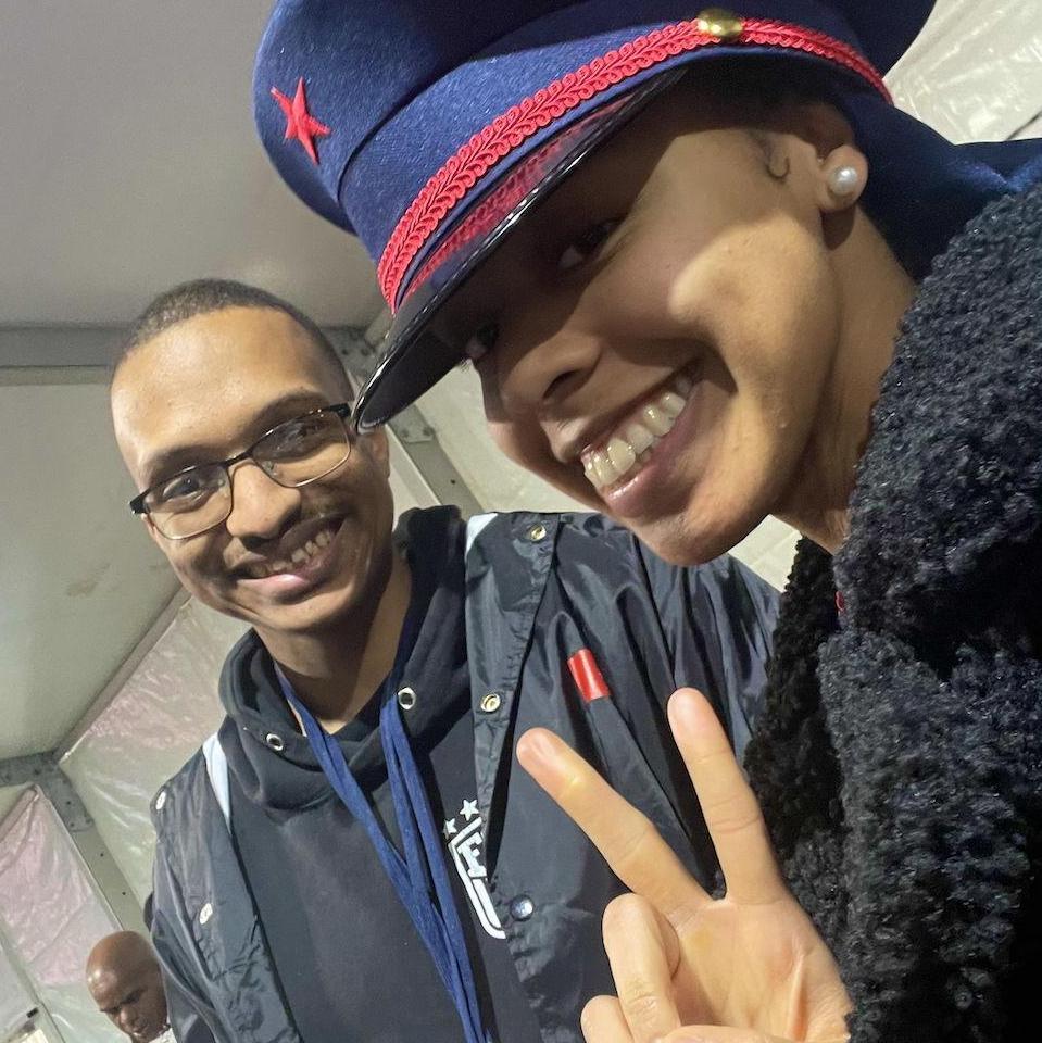 Us meeting in between our work shifts at Saviours' Day (2025)