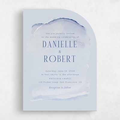 Blue Half arch Wedding Invitation - Balla Portrait
