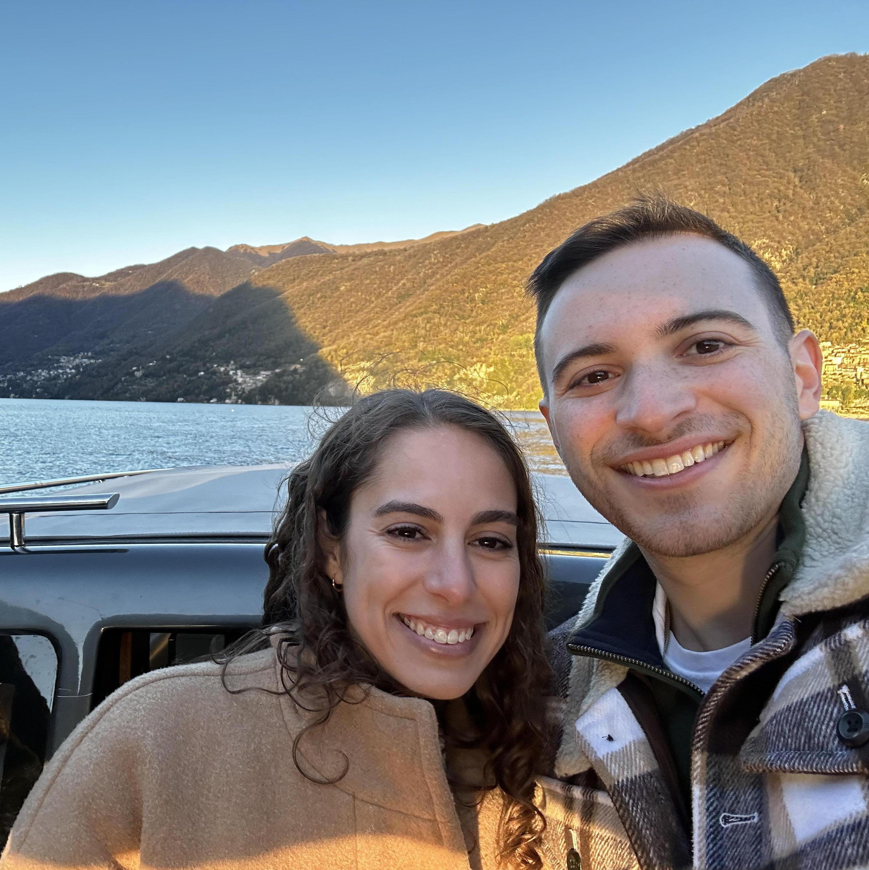 Post-engagement sunset boat ride around Lake Como (11/26/23)