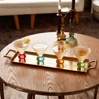 Gezellig Prism Ball Stem Martini Glasses, Set of 4