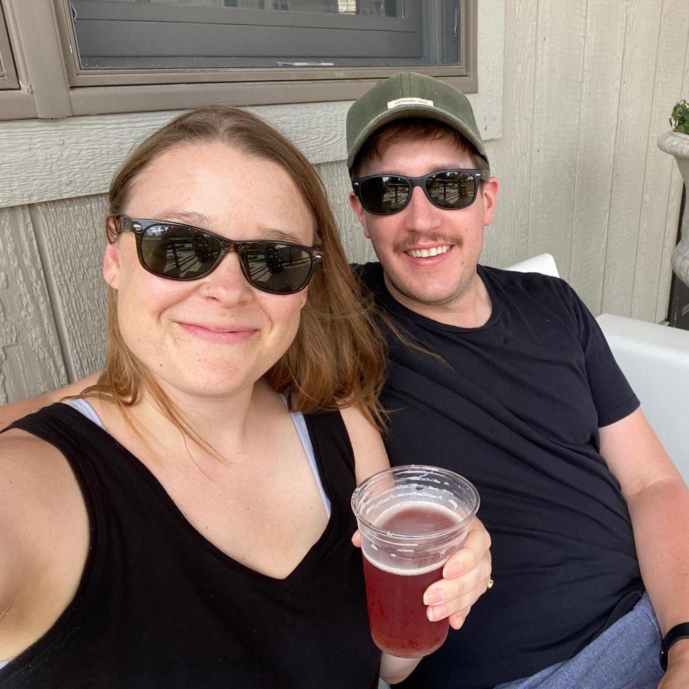 Door County Brewing, scoping out our wedding weekend. (Nice stache, Greg)