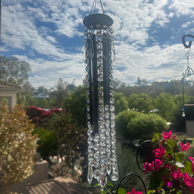 Black Wind Chime Crystal Sun Catcher Rainbow Maker