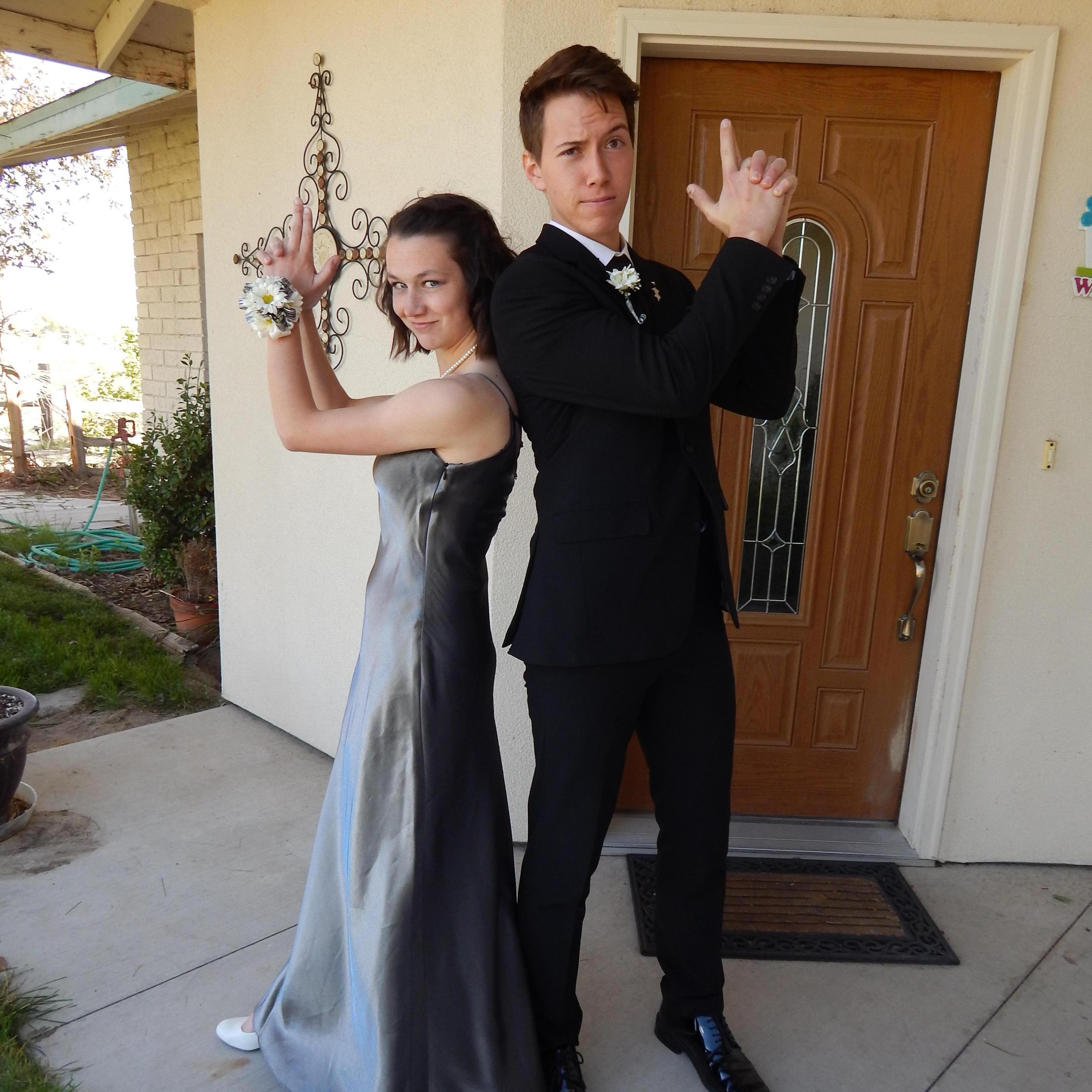 Rebecca's senior year prom, 2016. Obviously, we are the swag-tastic couple ever. No contest.
