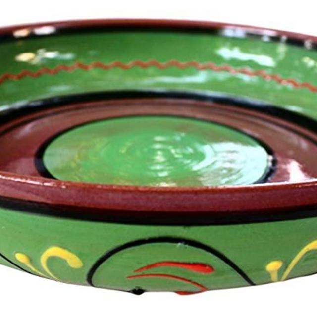 Cactus Canyon Ceramics Spanish Terracotta Small Serving Dish, Green