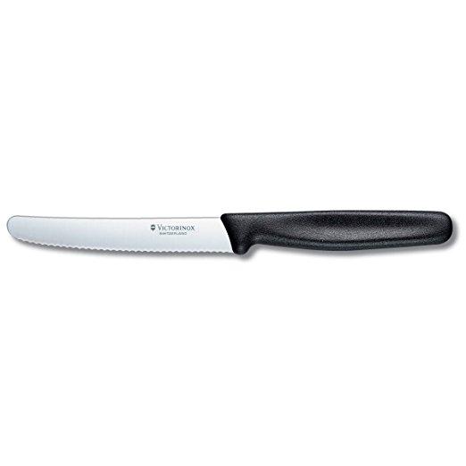 Victorinox Cutlery 4-1/4-Inch Steak Knife, Wavy, Black Poly Handle