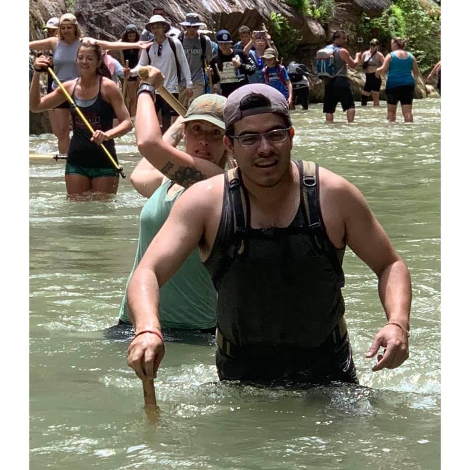 The time we hiked the Narrows together in Zion National Park.