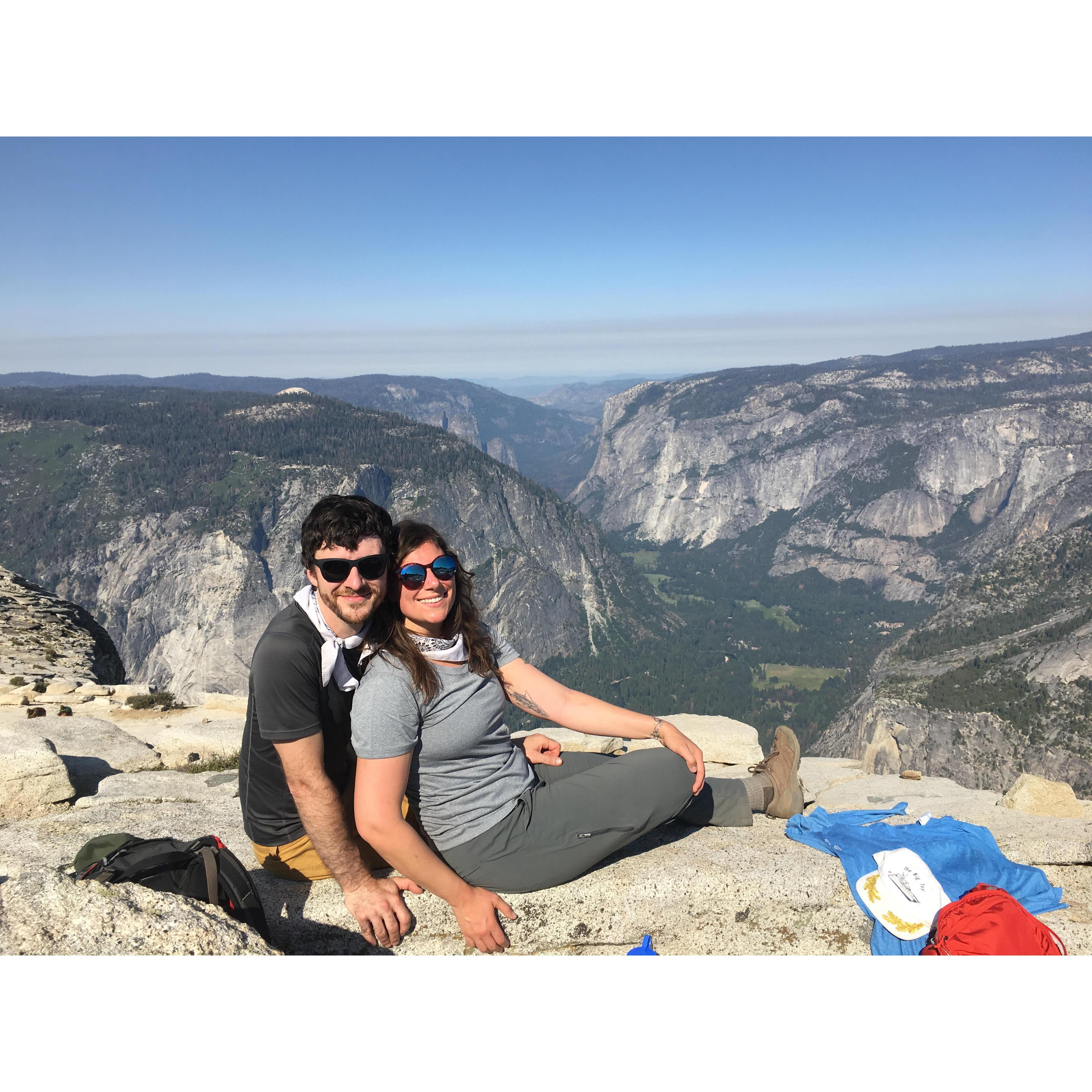 Our first time climbing Half Dome in Yosemite