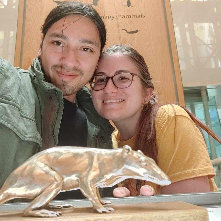Introducing Glen to "Morgie" (Morganucodon) at the Smithsonian Natural History!