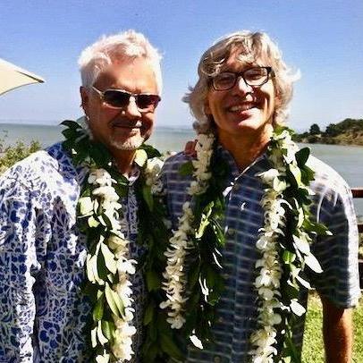 George's brother Gabriel (right), and his husband Micheal Nicola (left) at their wedding in 2014