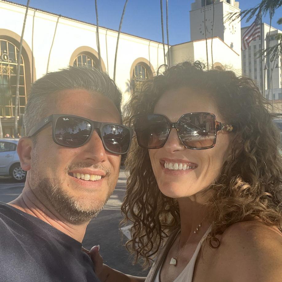 We took a train to a bus to a plane (Los Angeles)