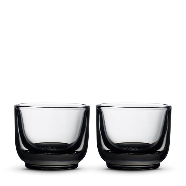 Fellow Pirch Espresso Glasses 3.5 oz Artisanal Cups, Set of 2, Dishwasher Safe Coffee Glasses for Espresso Shots & Latte Art – Smoke