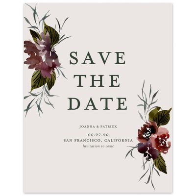 Light Greige, Beige Wedding Digital Save the Date - Holliston Portrait