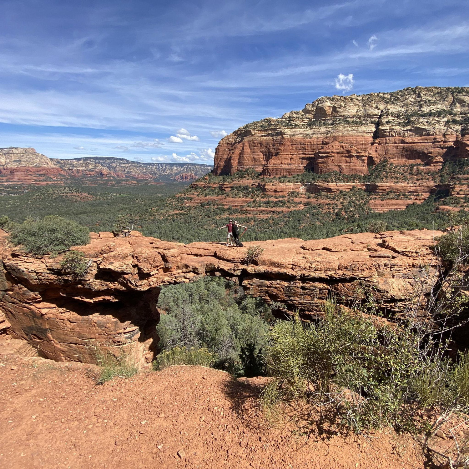 Arizona stop at Devil's Bridge during cross-country trip. Remy pulled Jen all the way up the mountain and left Justin in the dust.