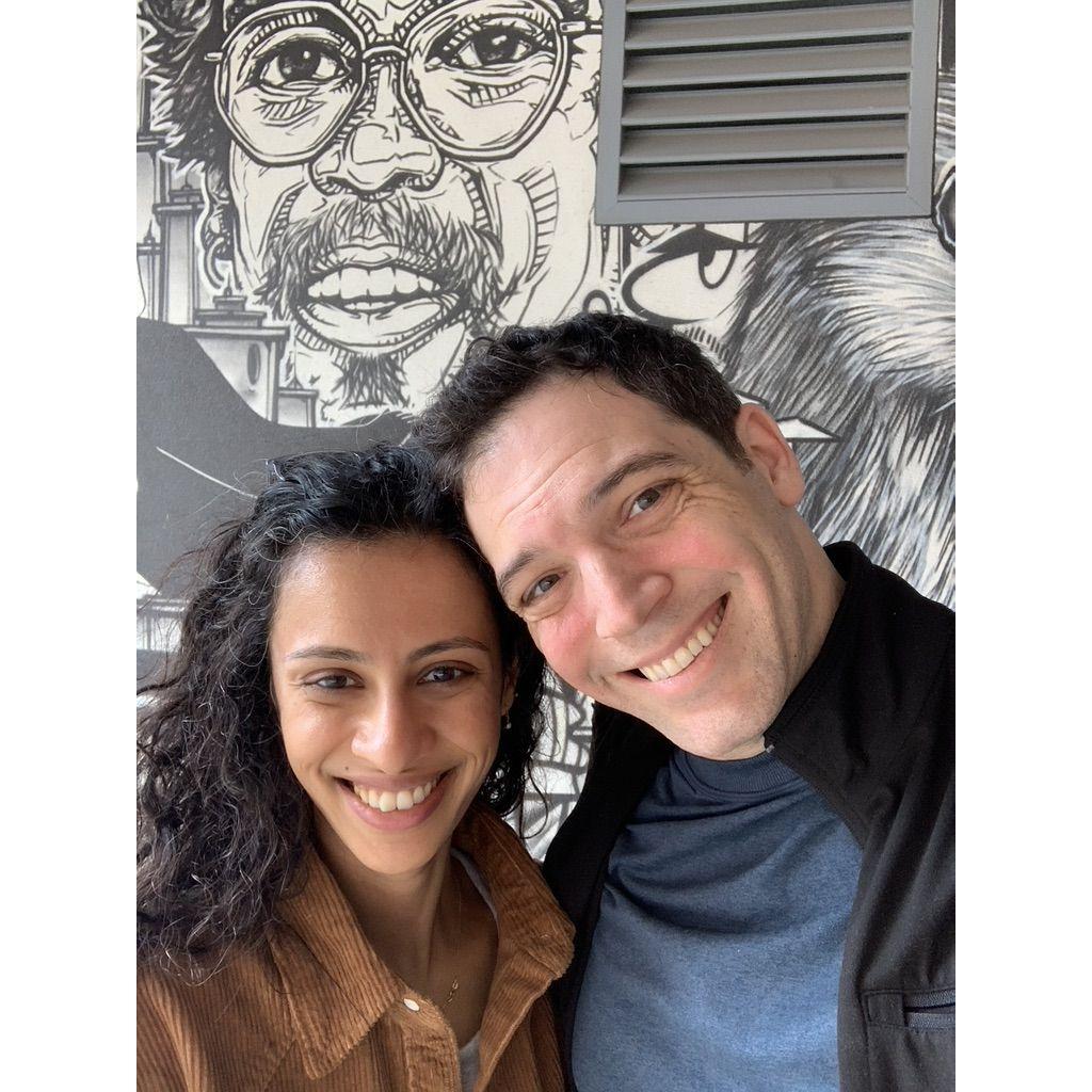 Posing in front of street art in Toronto!