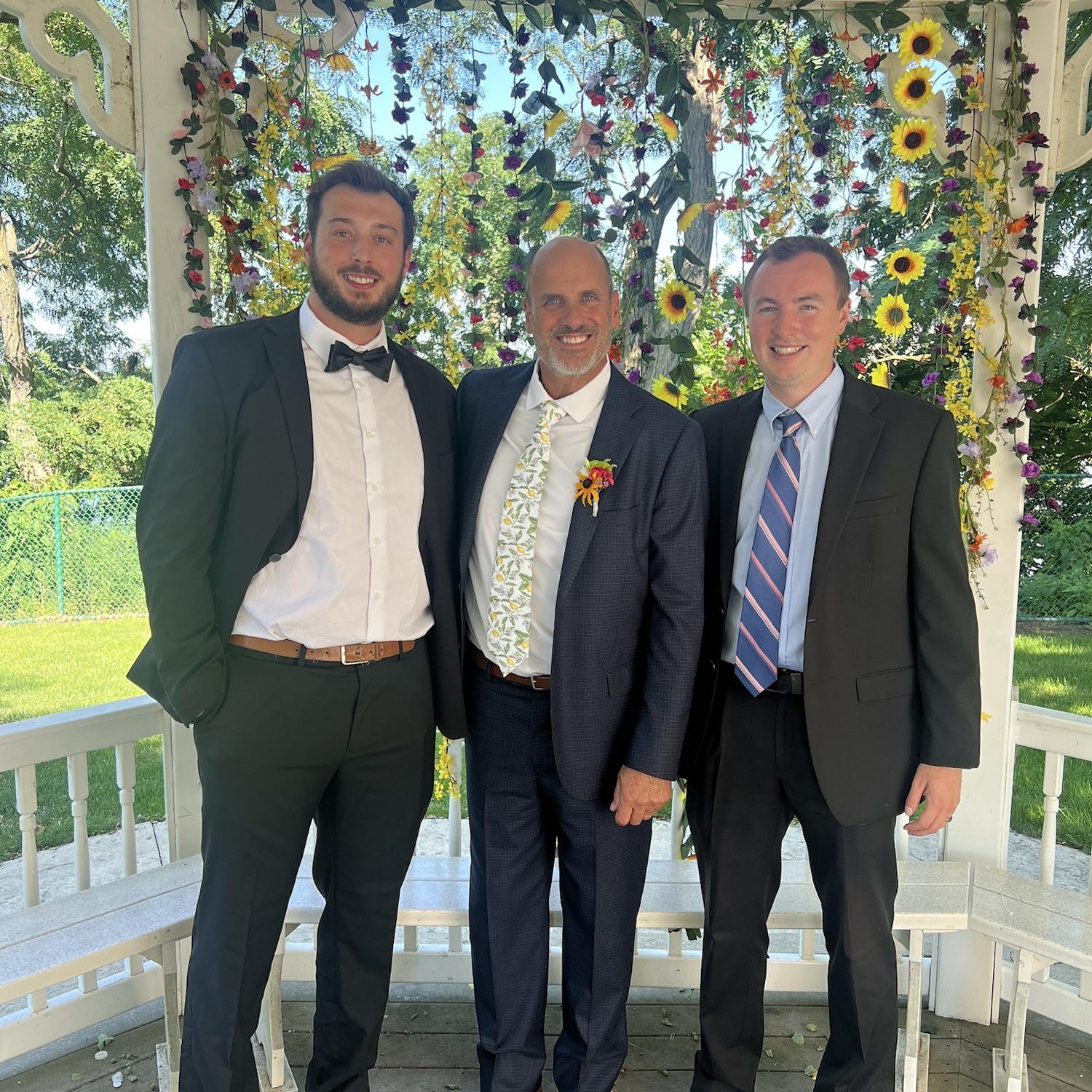 The father of the bride and groomsmen at the FOB's wedding!