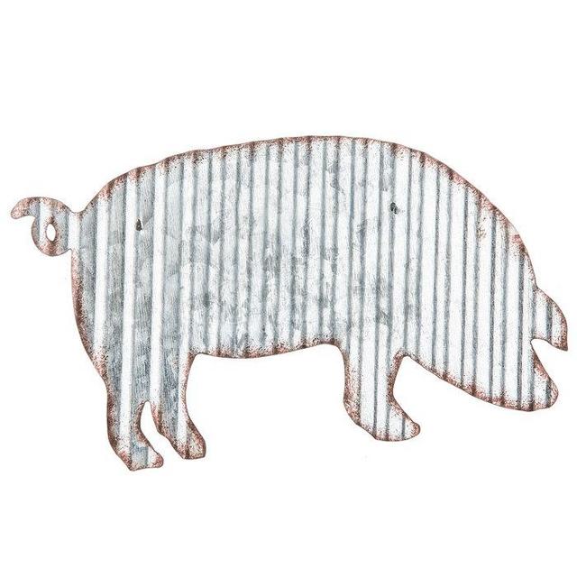 Pig Corrugated Metal Wall Decor