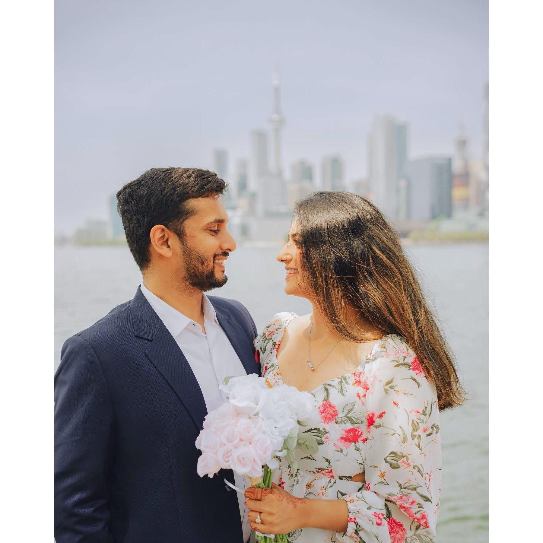 Toronto—where Pulkit’s journey began in grad school and where he proposed to Priyal, making it a place of unforgettable moments.