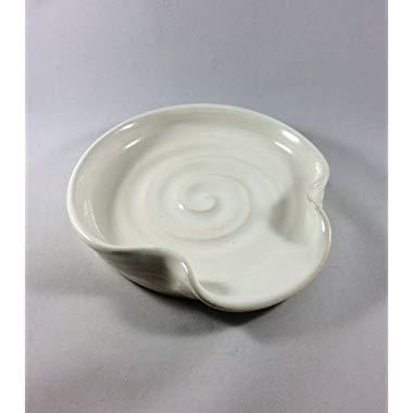 Spoon Rest, Ceramic Spoon Rest in White