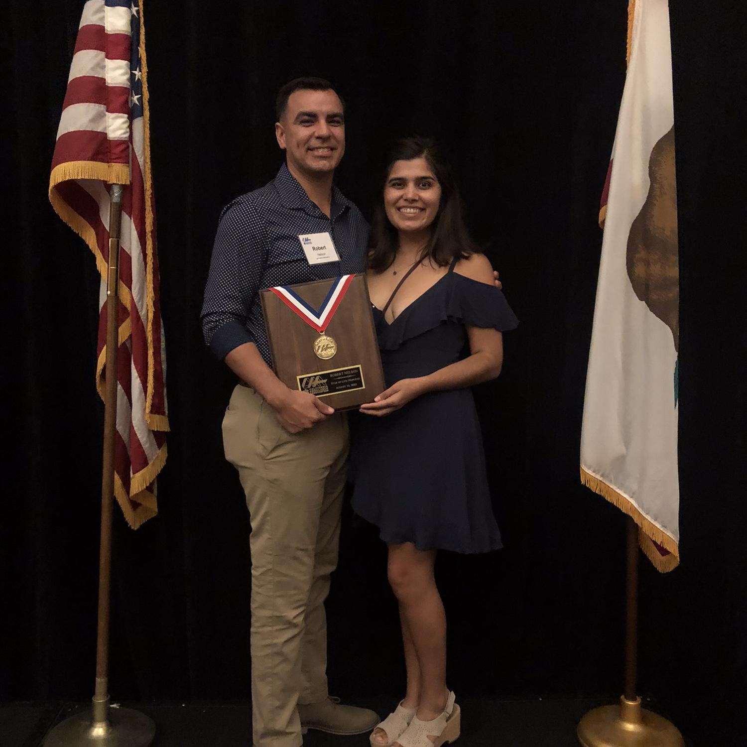 Robert and Madeline at Robert’s Star of Life Award Ceremony.