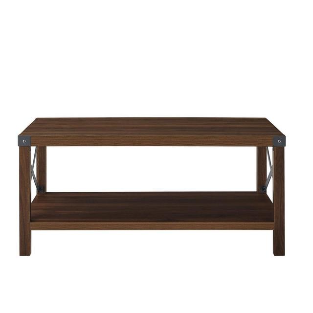 Rustic Wood Coffee Table Dark Walnut - Saracina Home