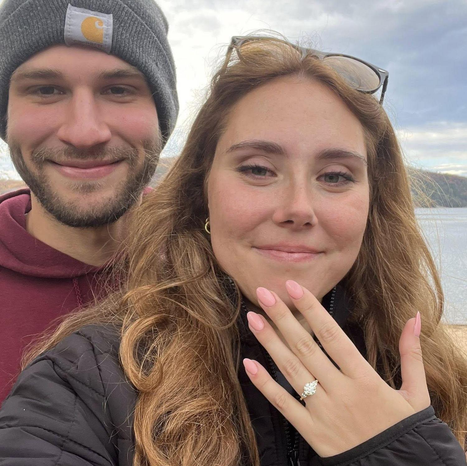 Right after we got engaged at Devil's Lake last November.