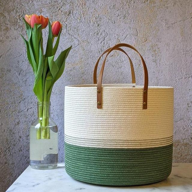 Rope basket made in Maine