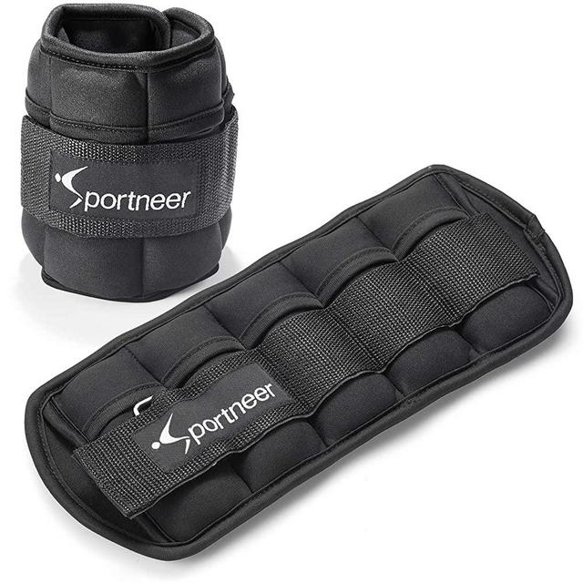 Sportneer Ankle Weights, Adjustable Weights Wrist Arm Leg Weight Straps for Fitness, Walking, Jogging, Workout, 1-5 lbs Each Pack, 2 Pack 2-10 lbs (Max 5 LBS)
