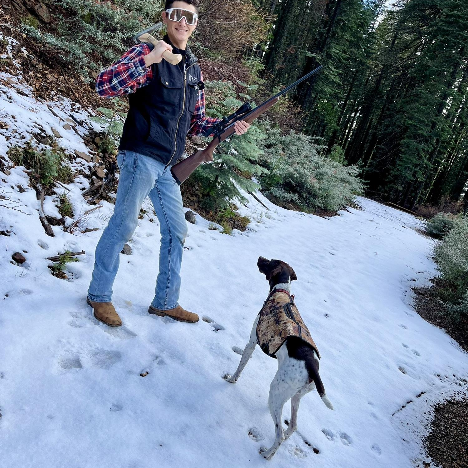 Hunting for our very first Christmas tree together in Butte Meadows :)