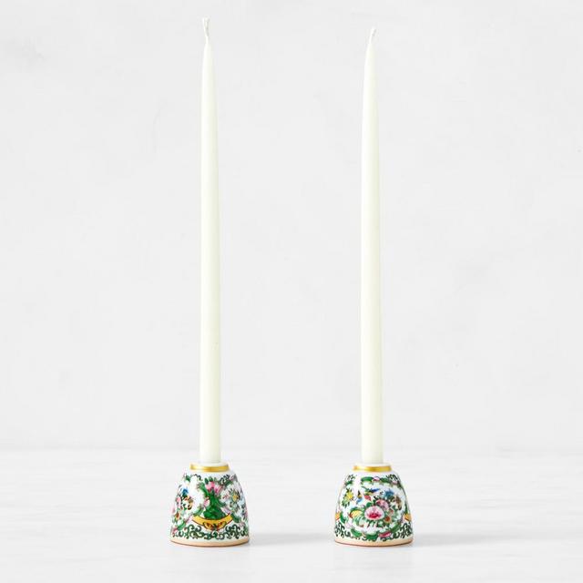 Famille Rose Tiny Taper Holders, Set of 2