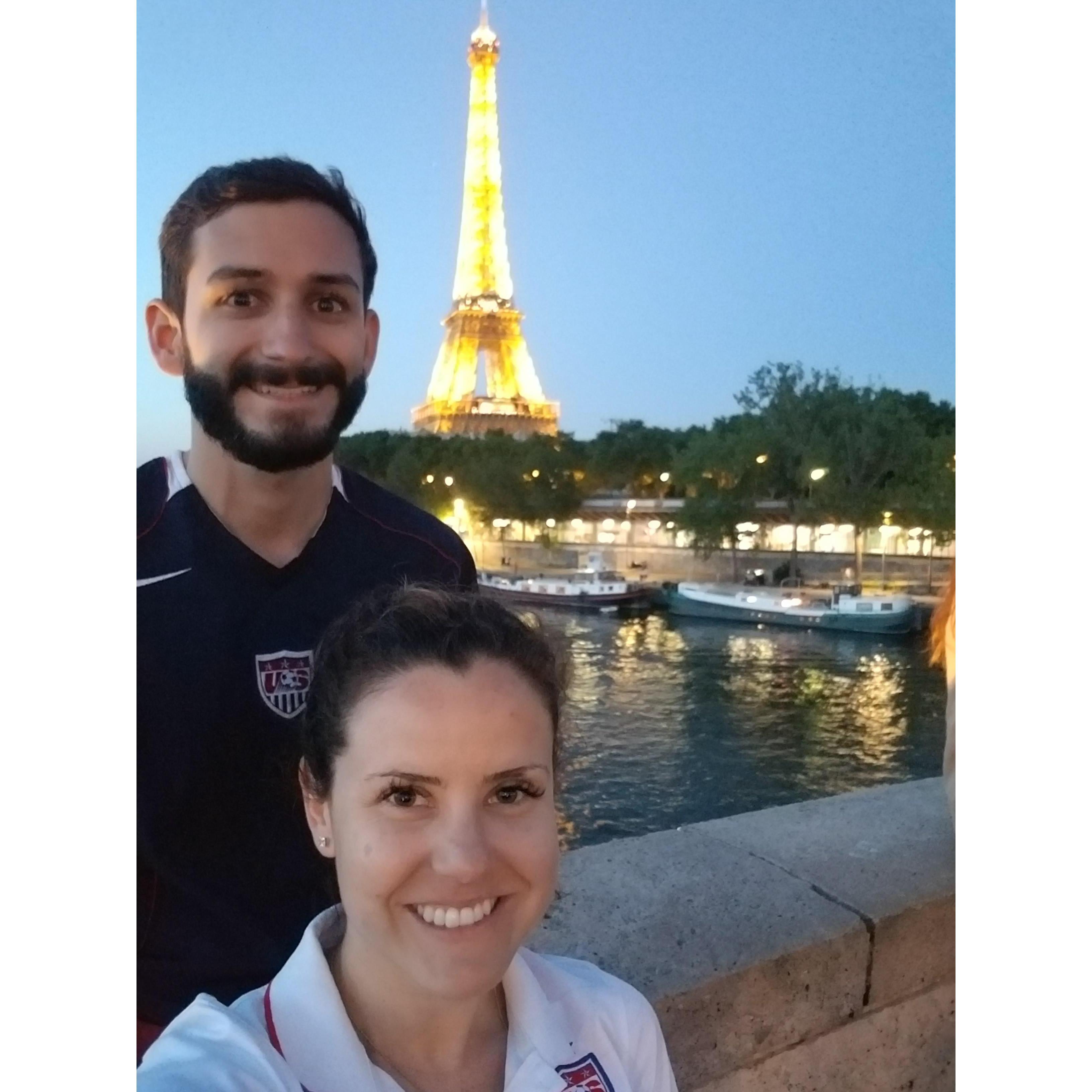 We made it to see the Eiffle Tower lit during our 24 hours in Paris, France after the USA Women's National Soccer team beat Chile during the World Cup (Summer 2019).